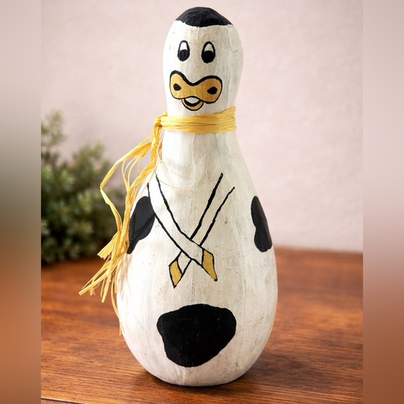 Handmade Other - Vintage Paper Mache Gourd Folk Art Cow Figurine Weighted Primitive Decor